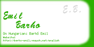 emil barho business card