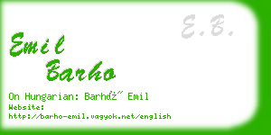 emil barho business card